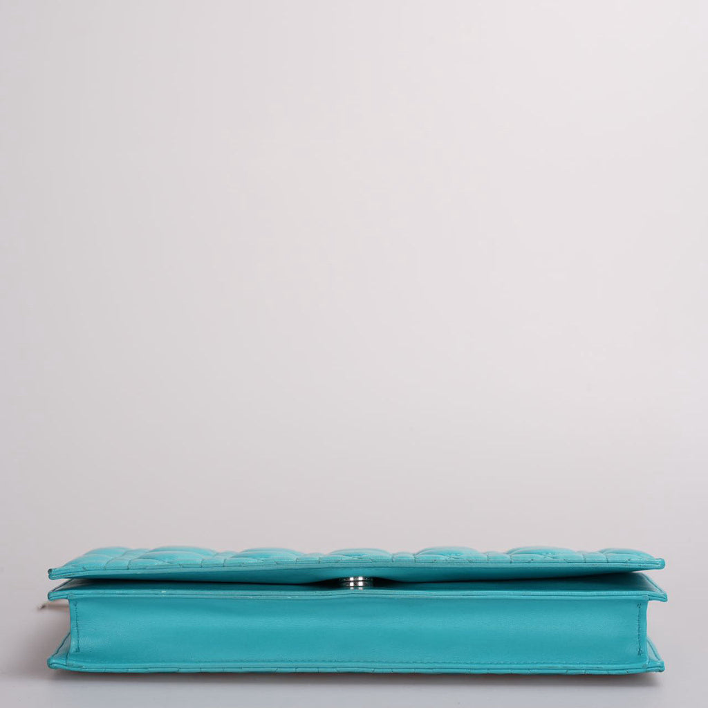 Dior Aqua Green Cannage Leather Lady Dior Chain Clutch bag