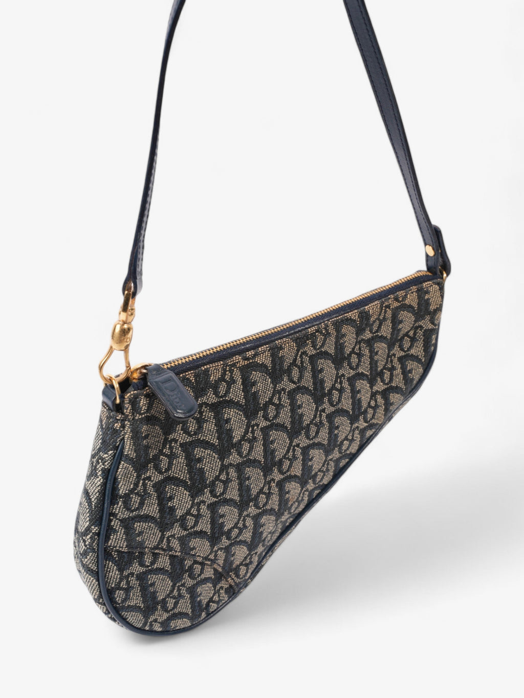 Christian Dior Saddle Pouch Blue Oblique Canvas