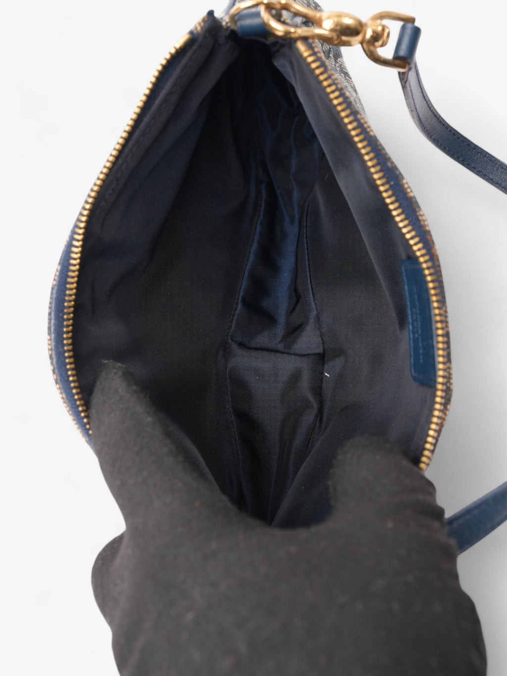 Christian Dior Saddle Pouch Blue Oblique Canvas