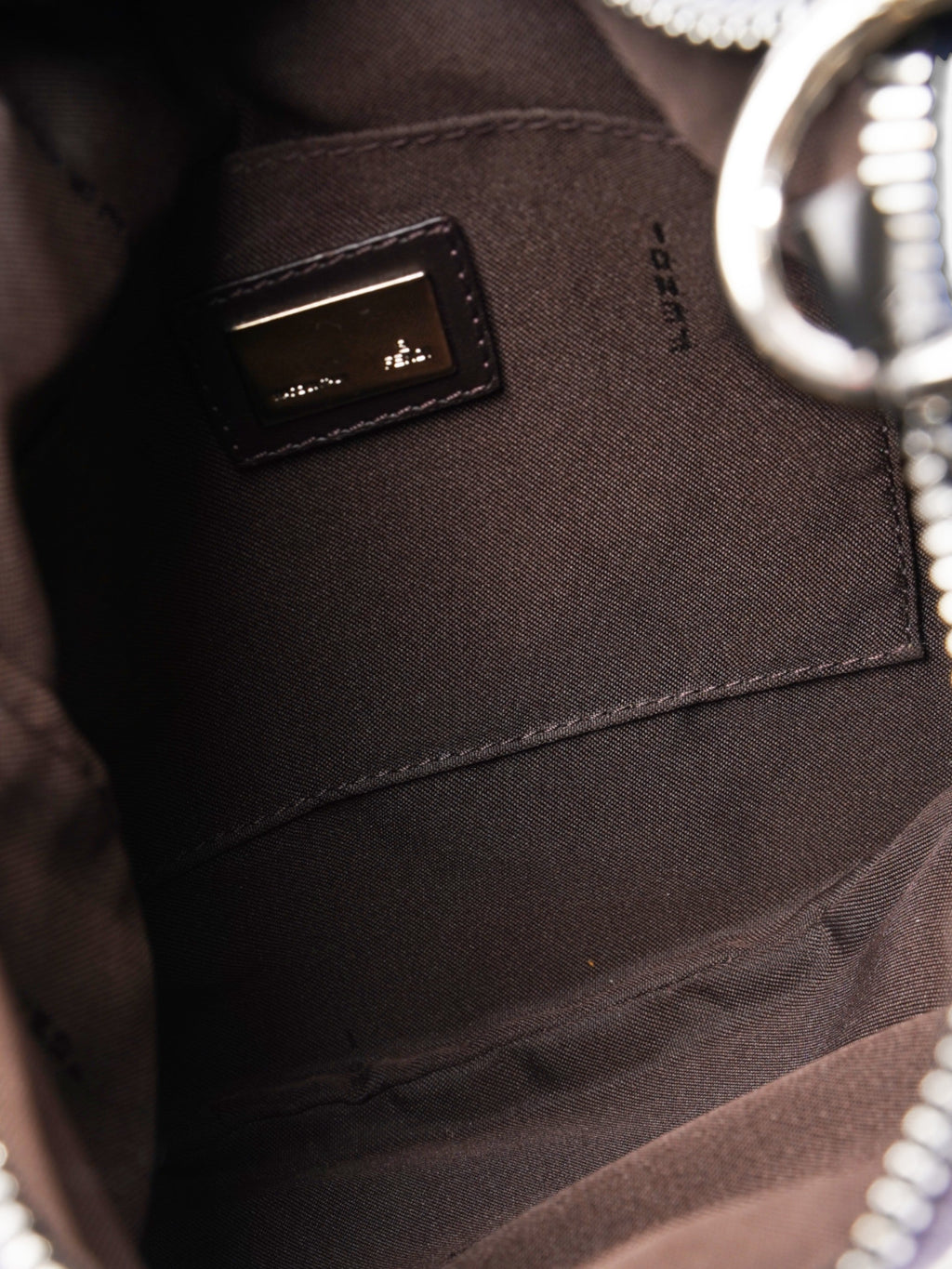 Fendi Oyster Shoulder Bag Navy Blue Canvas