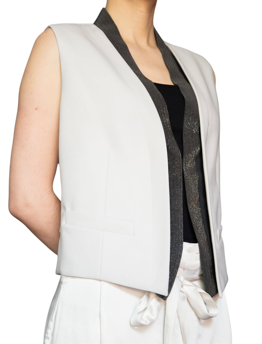 Brunello Cucinelli Ivory Monilli Vest - IT 44 / US 8