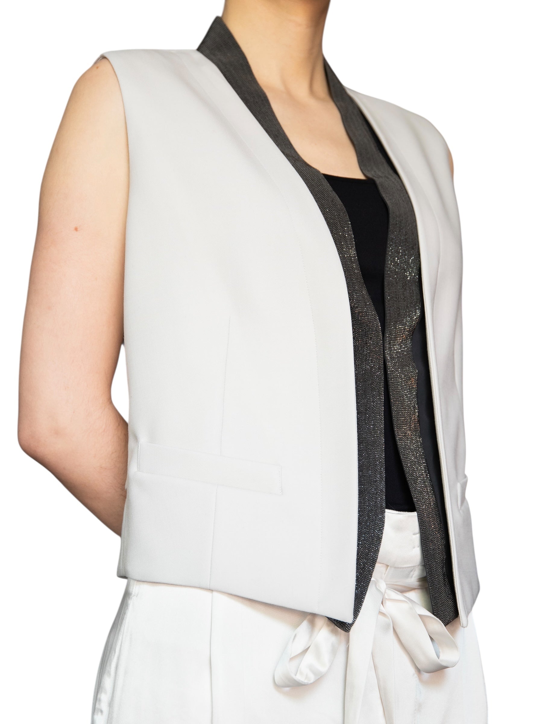 Brunello Cucinelli Ivory Monilli Vest - IT 44 / US 8
