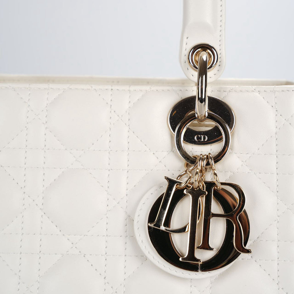 Christian Dior White Lady Dior Medium Bag