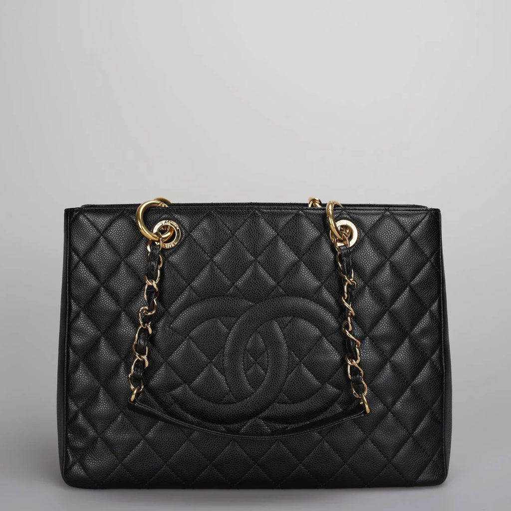 Chanel Black Grand Shopping Tote Black GST Bag in Cavier 2012-2013