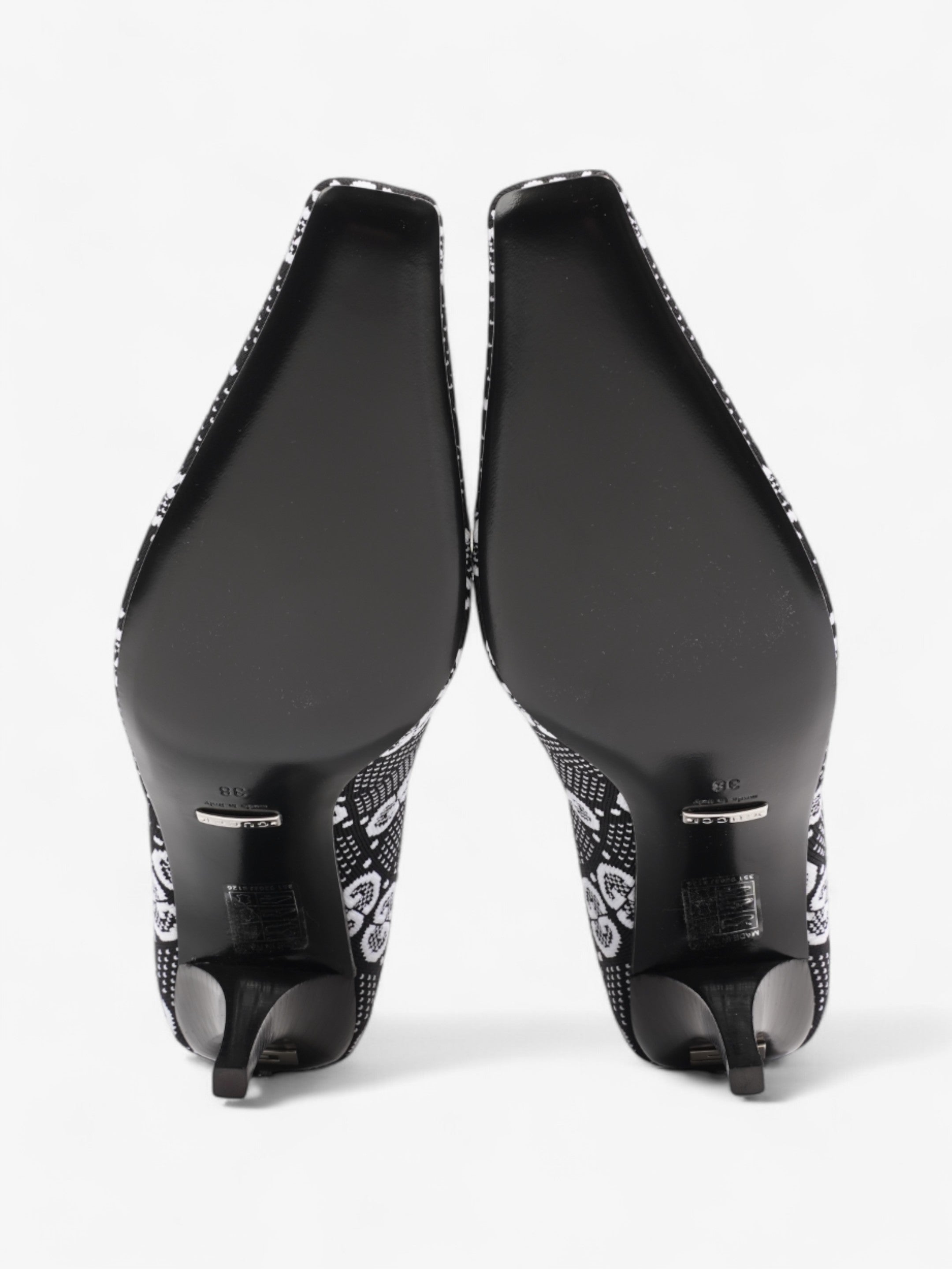 Gucci GG Ankle Boot 80 Black / White Knit EU 38 UK 5