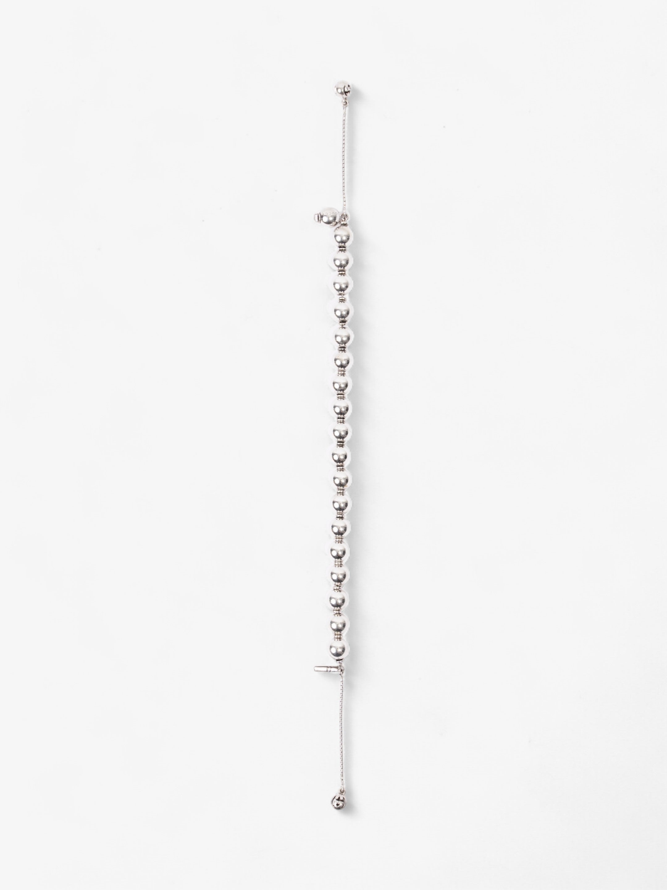 Gucci Beaded Bracelet Silver Silver Sterling 16
