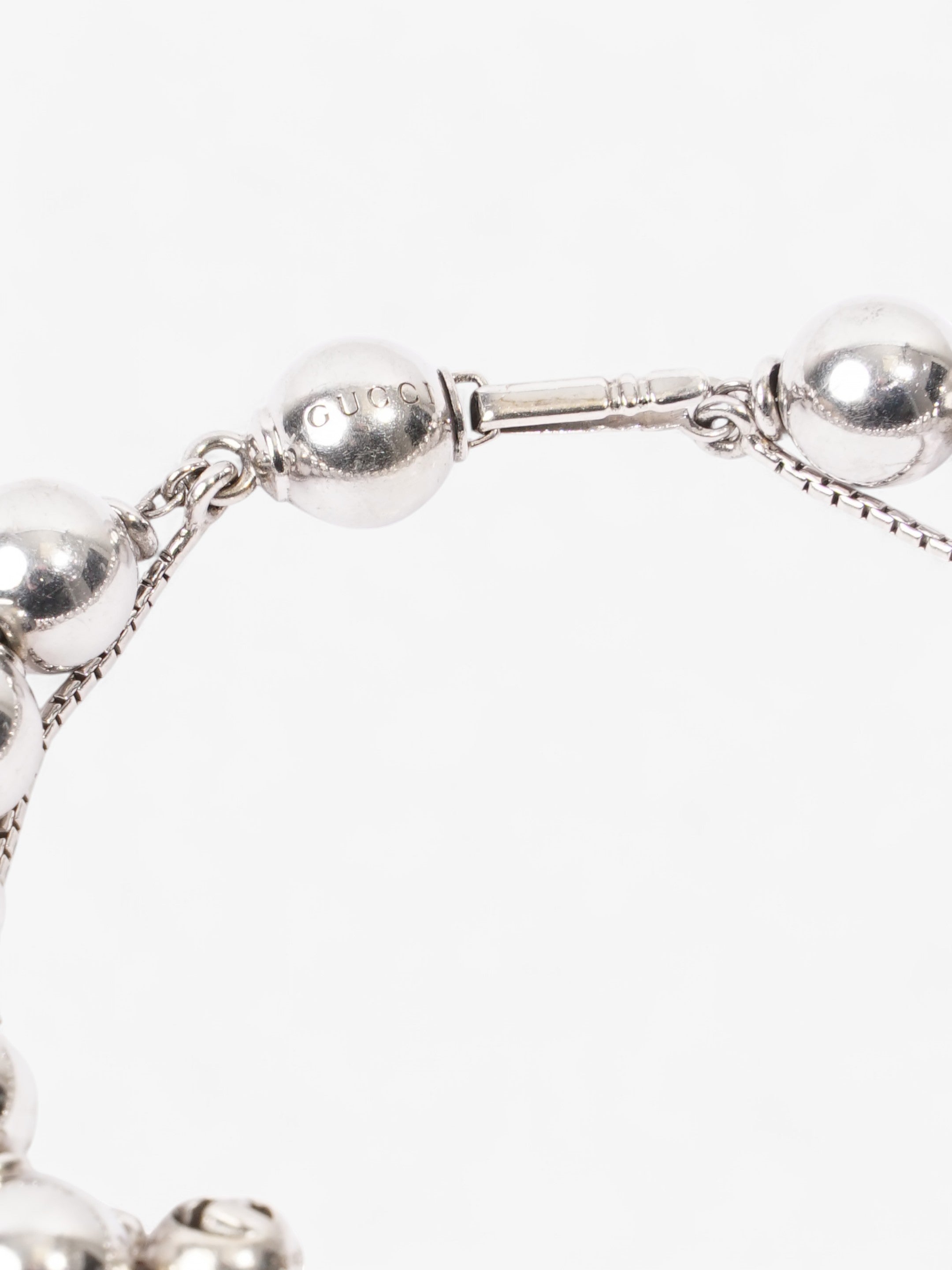 Gucci Beaded Bracelet Silver Silver Sterling 16