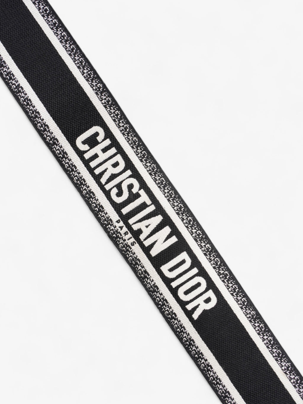 Christian Dior Shoulder Strap Ultramatte Black / White Cotton