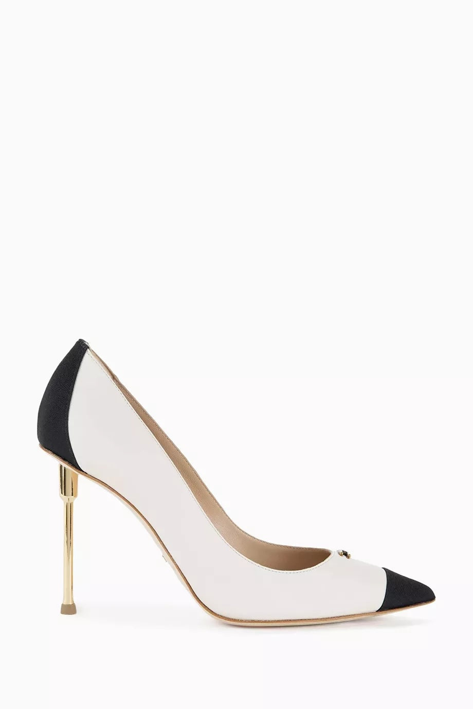 ELISABETTA FRANCHI CALFSKIN LEATHER LOGO PUMPS