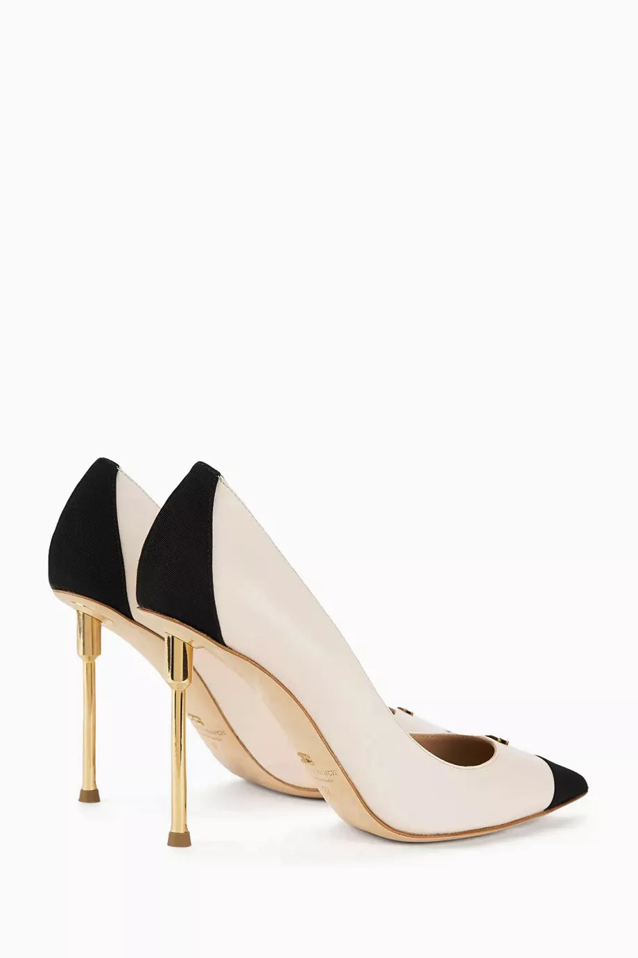 ELISABETTA FRANCHI CALFSKIN LEATHER LOGO PUMPS