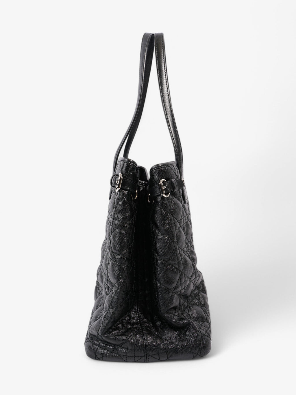 Christian Dior Panarea Tote Black Coated Canvas