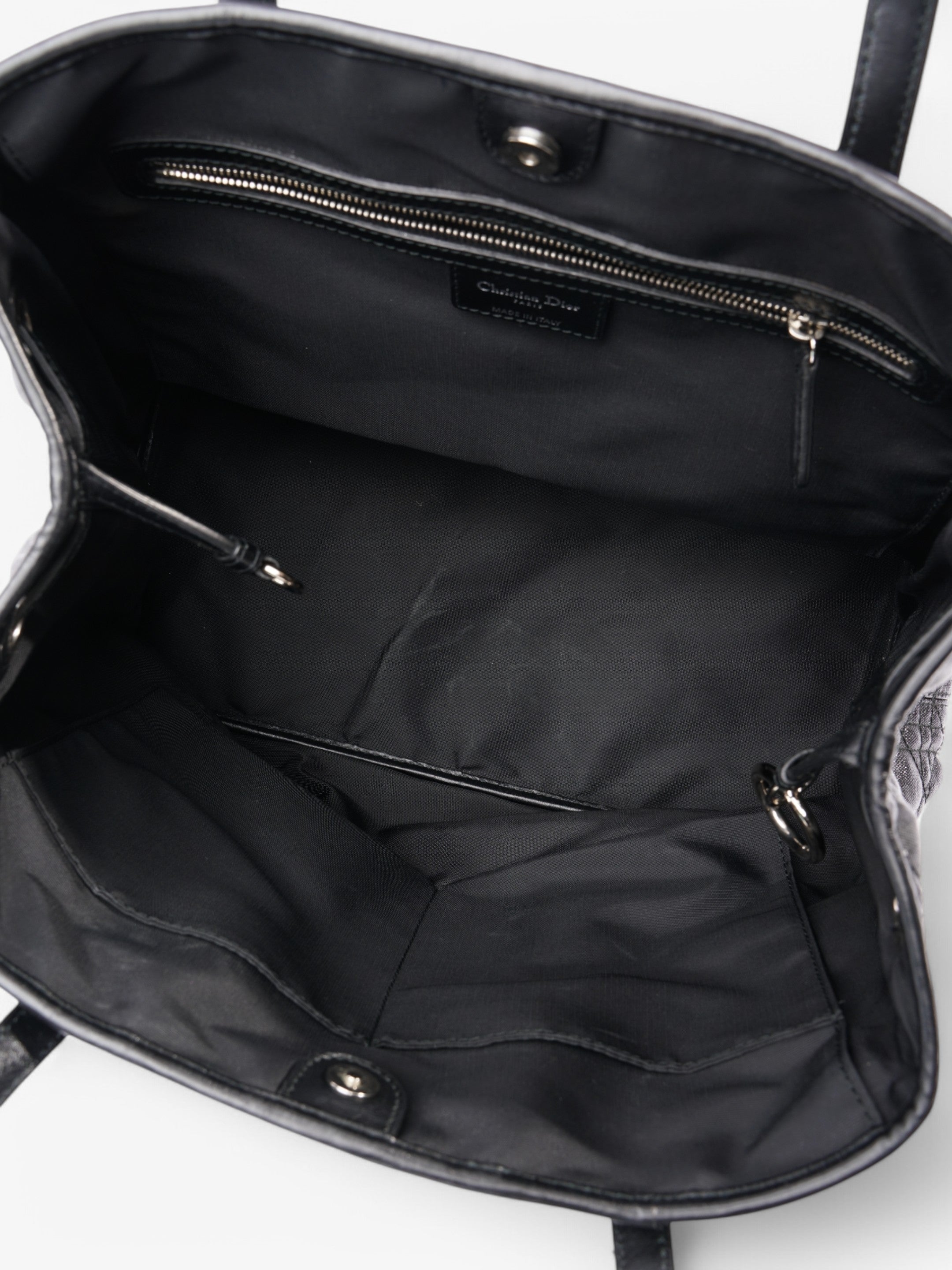 Christian Dior Panarea Tote Black Coated Canvas