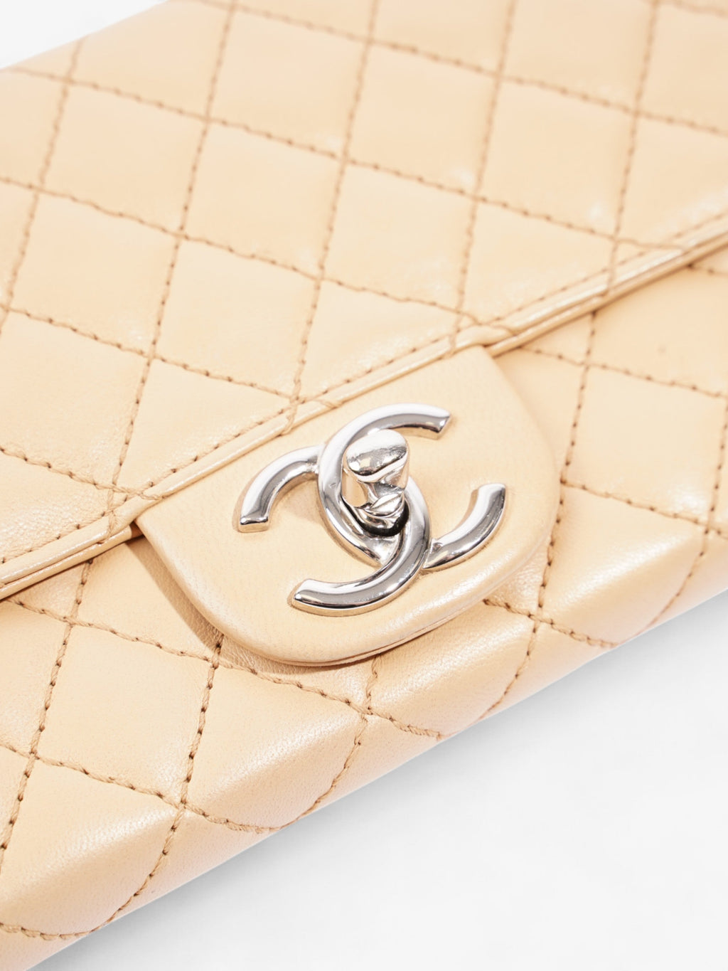 Chanel East West Wallet on Chain Beige Leather