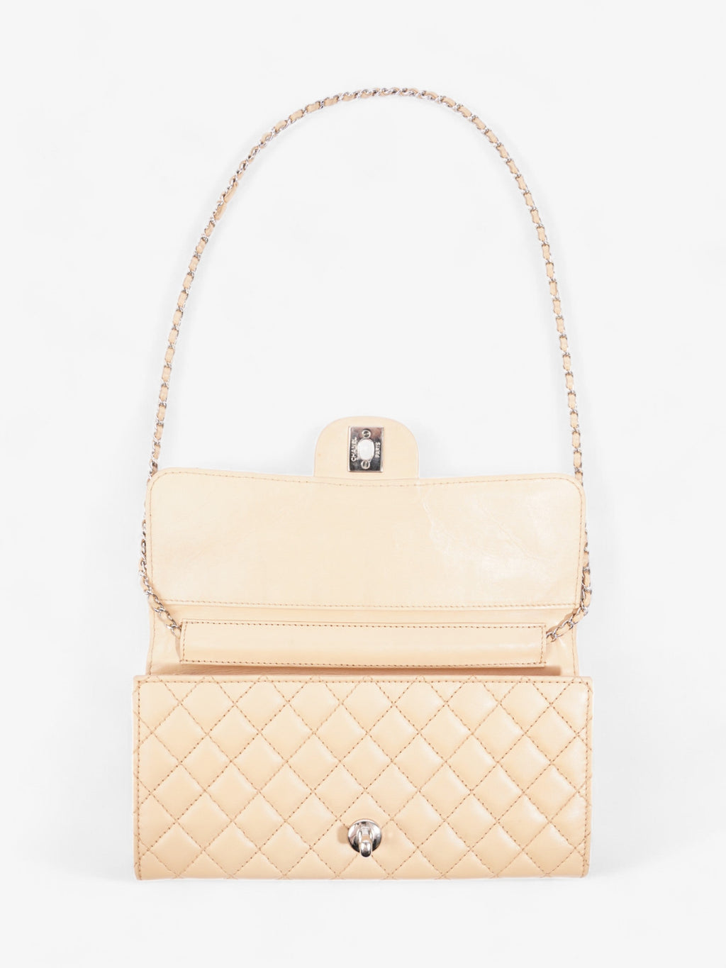 Chanel East West Wallet on Chain Beige Leather