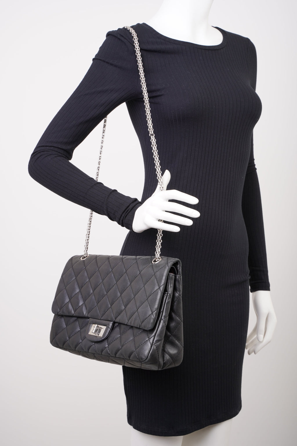 Chanel 2.55 Reissue Flap Black Calfskin Leather