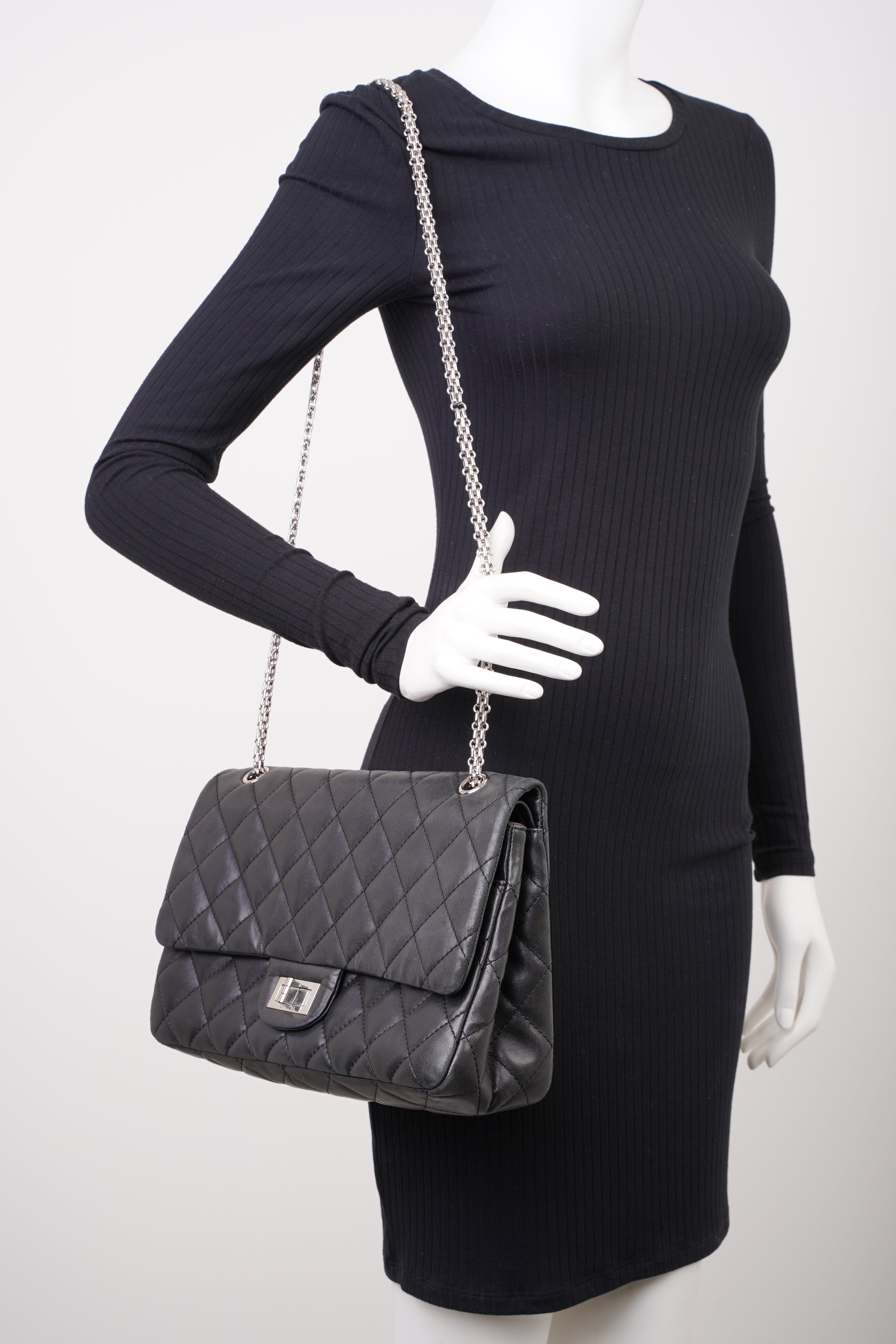 Chanel 2.55 Reissue Flap Black Calfskin Leather