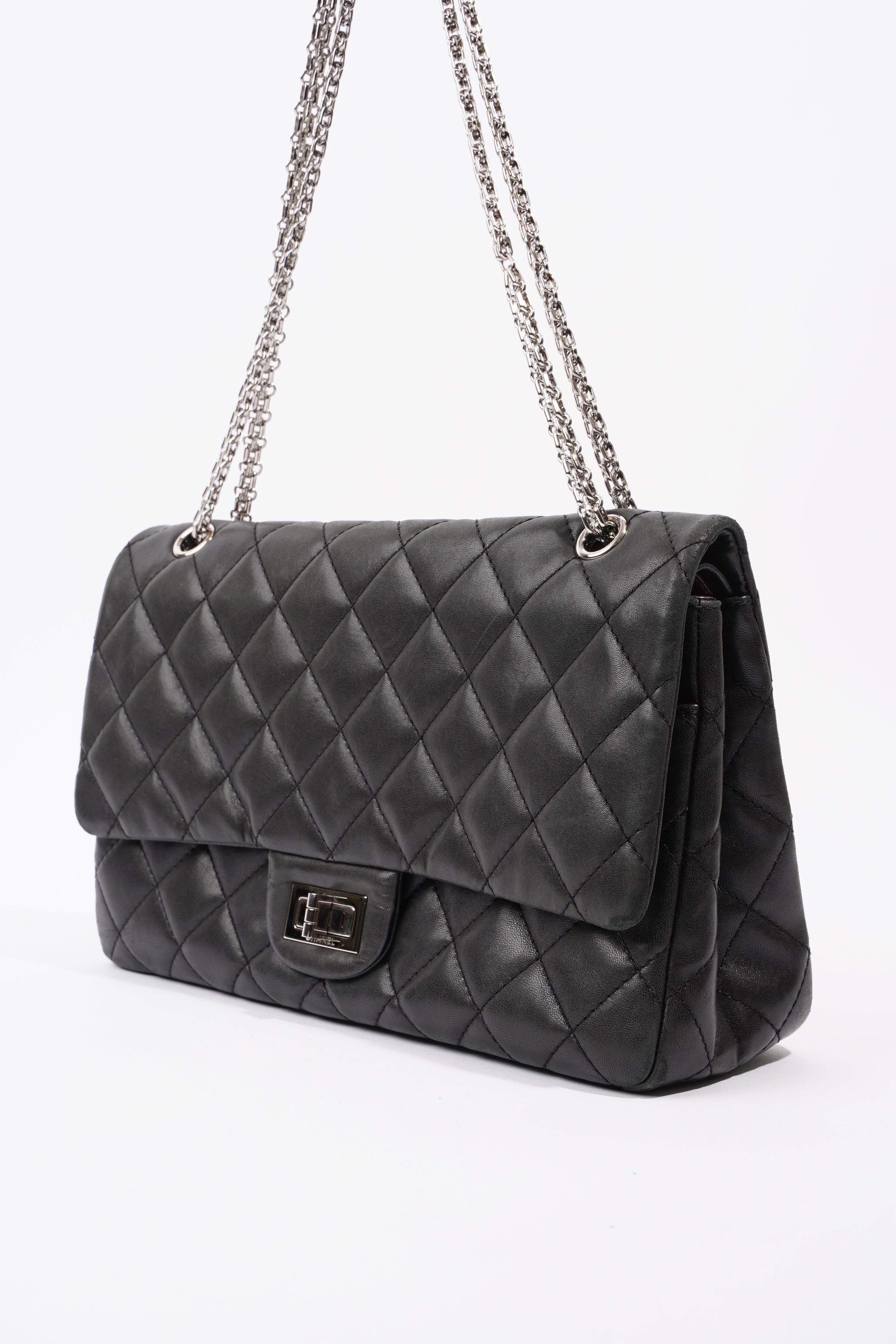 Chanel 2.55 Reissue Flap Black Calfskin Leather