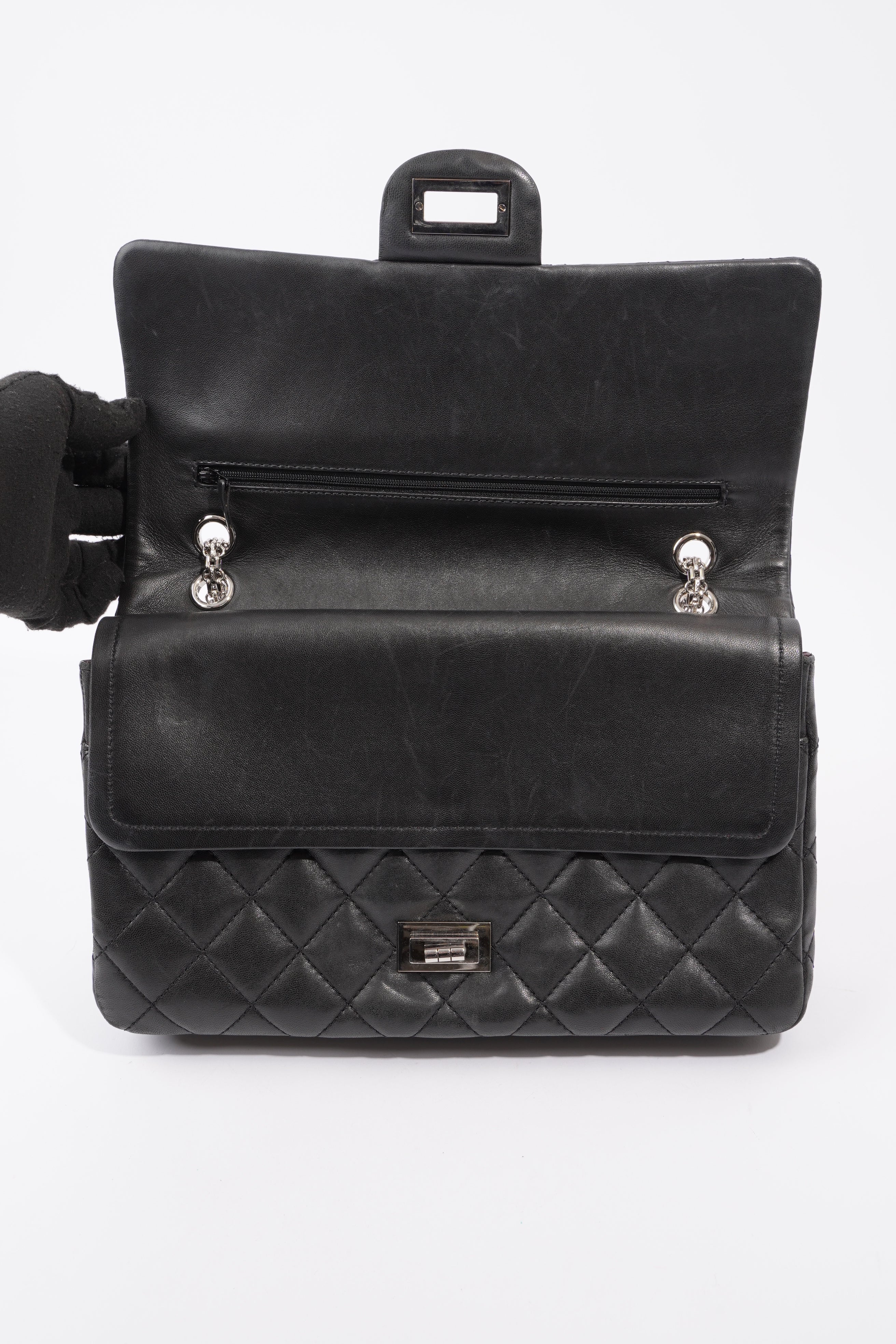 Chanel 2.55 Reissue Flap Black Calfskin Leather