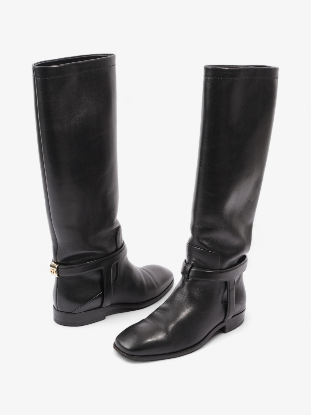 Christian Dior Riding Boots Black Leather EU 37 UK 4