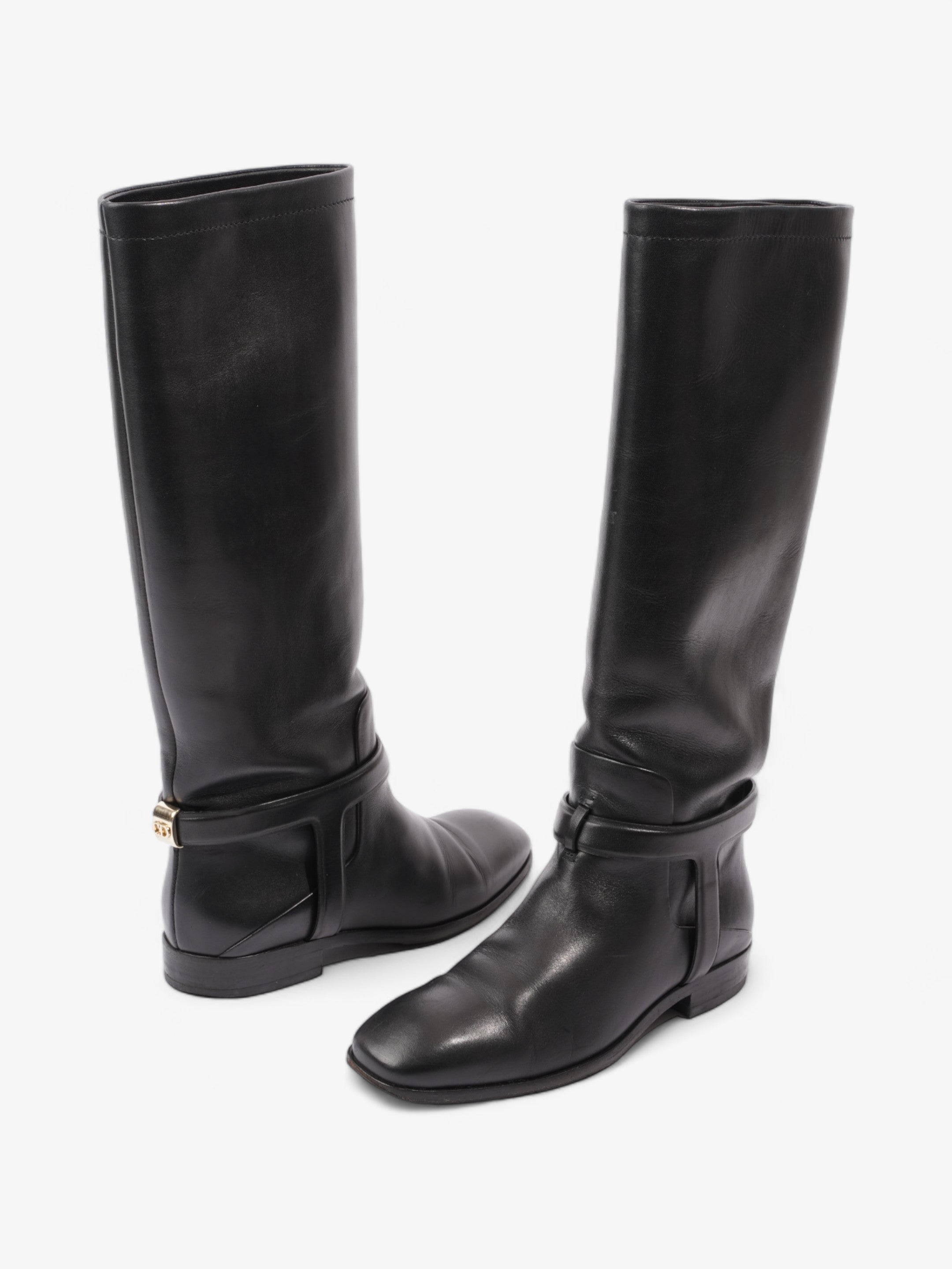 Christian Dior Riding Boots Black Leather EU 37 UK 4