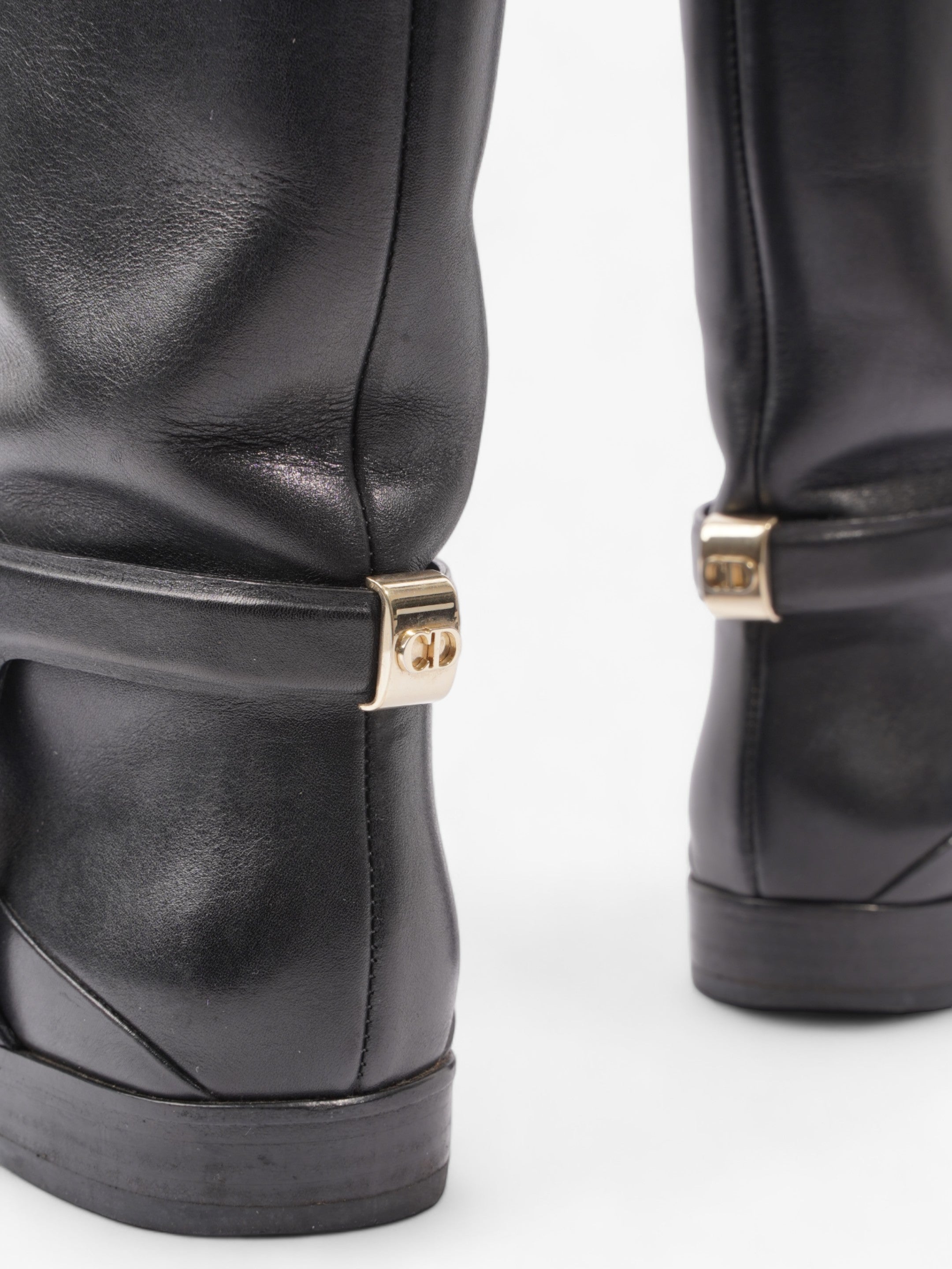 Christian Dior Riding Boots Black Leather EU 37 UK 4