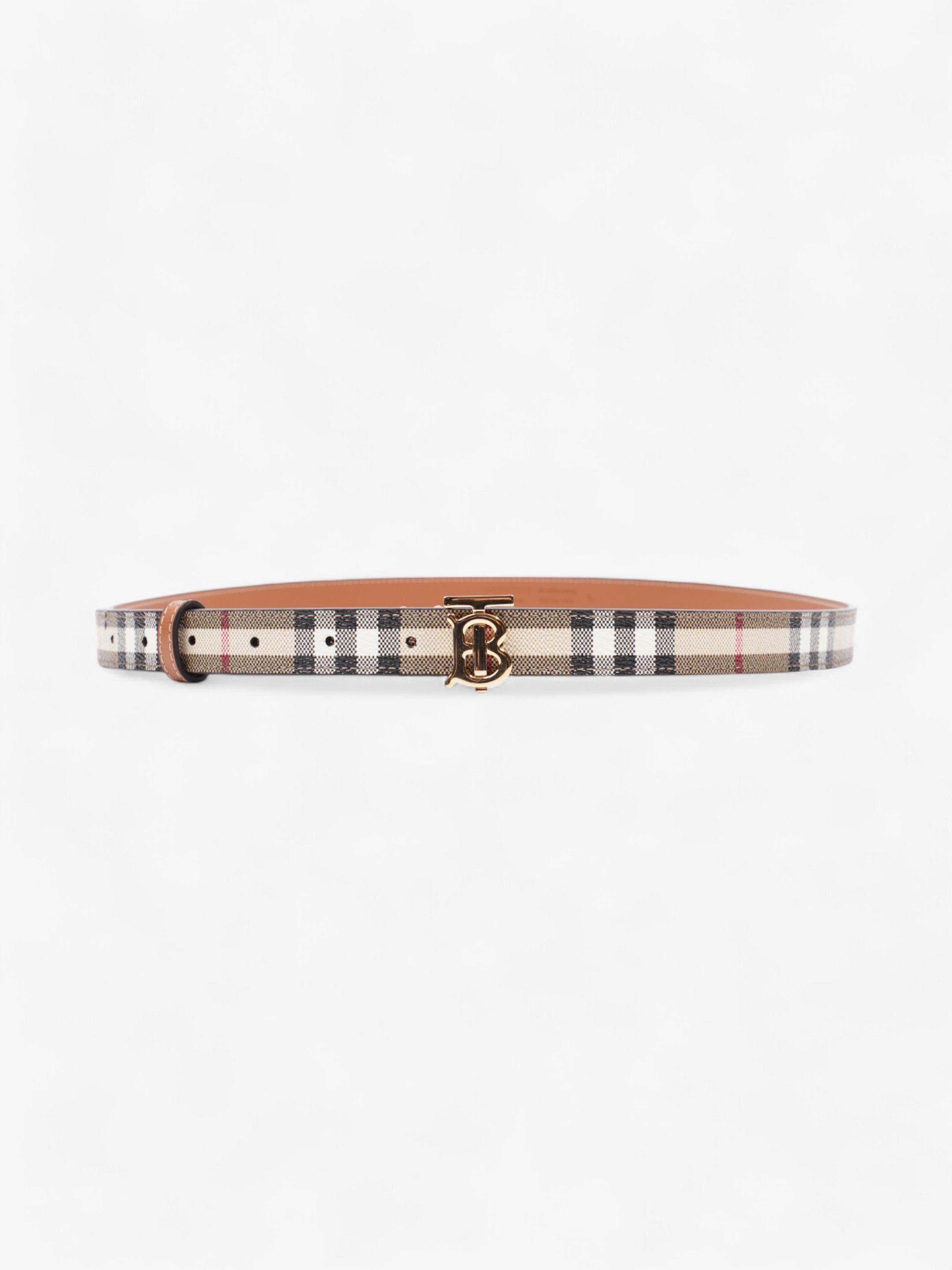 Burberry TB Belt Vintage Check / Gold Canvas Large - 117cm