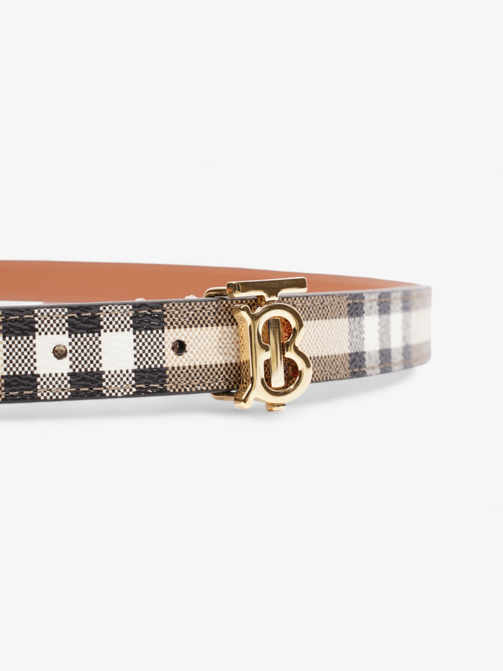 Burberry TB Belt Vintage Check / Gold Canvas Large - 117cm