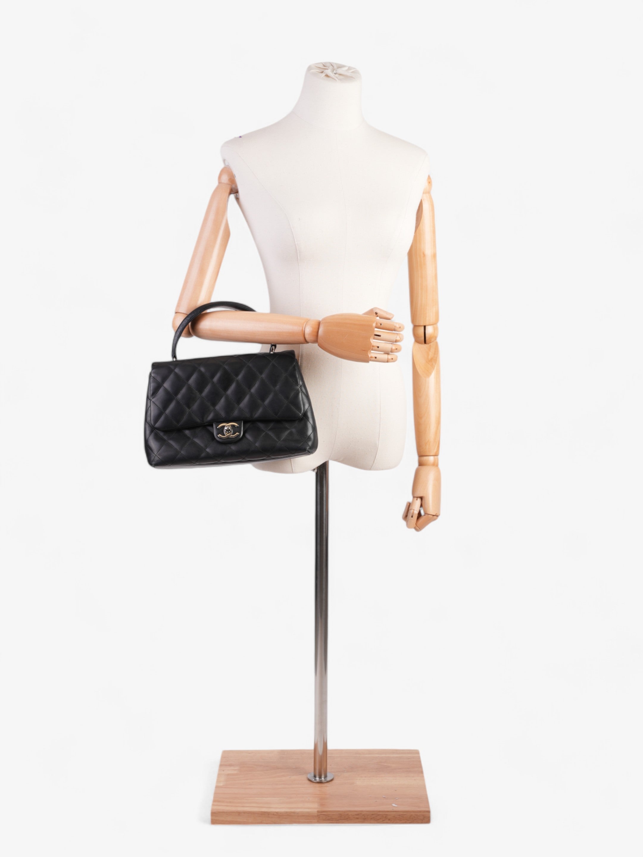 Chanel Coco Handle Flap Black Lambskin Leather Small