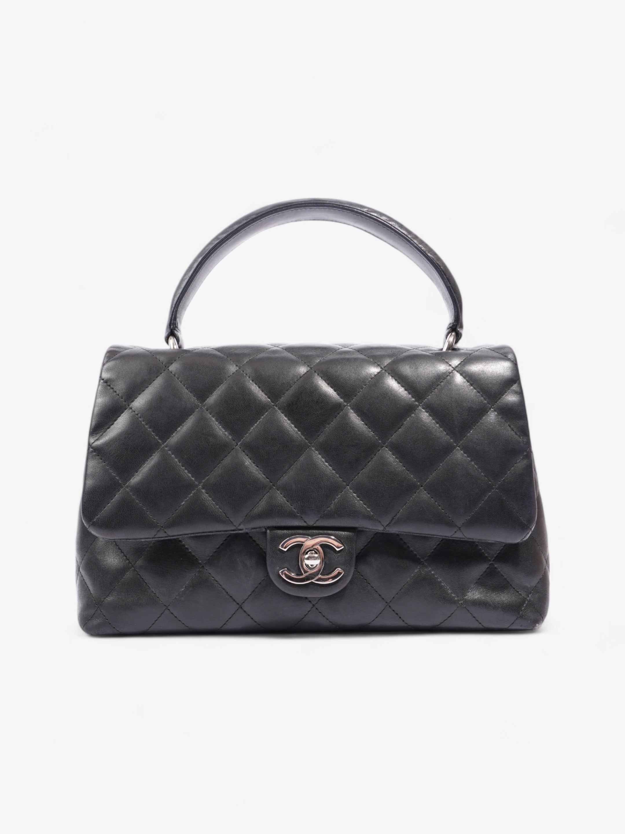 Chanel Coco Handle Flap Black Lambskin Leather Small