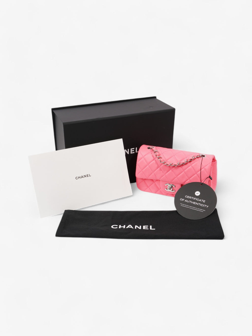 Chanel Classic Flap Neon Pink Lambskin Leather Mini