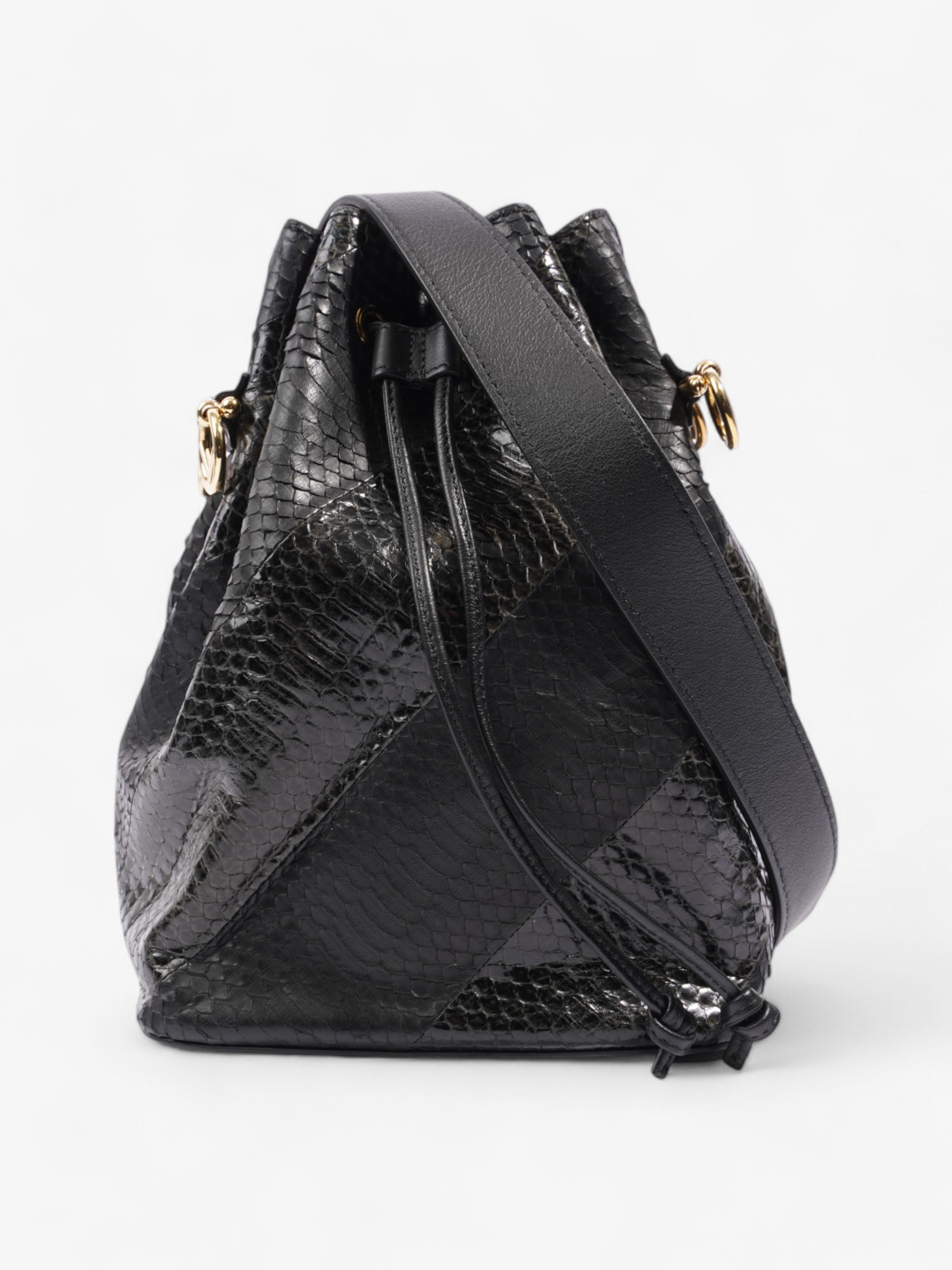 Fendi Mon Tresor Bucket Bag Black Embossed Leather