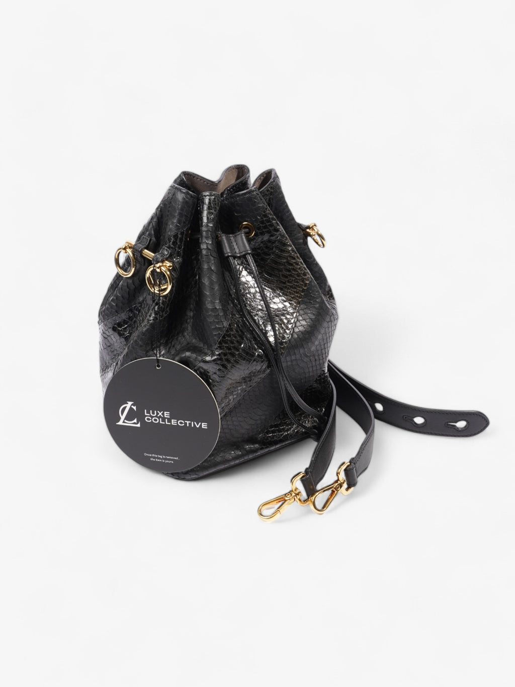 Fendi Mon Tresor Bucket Bag Black Embossed Leather