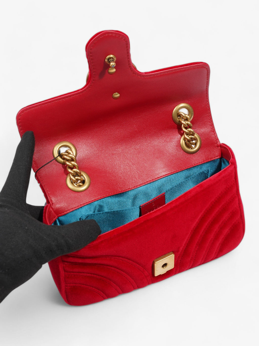 Gucci Marmont Flap Red Velvet Mini