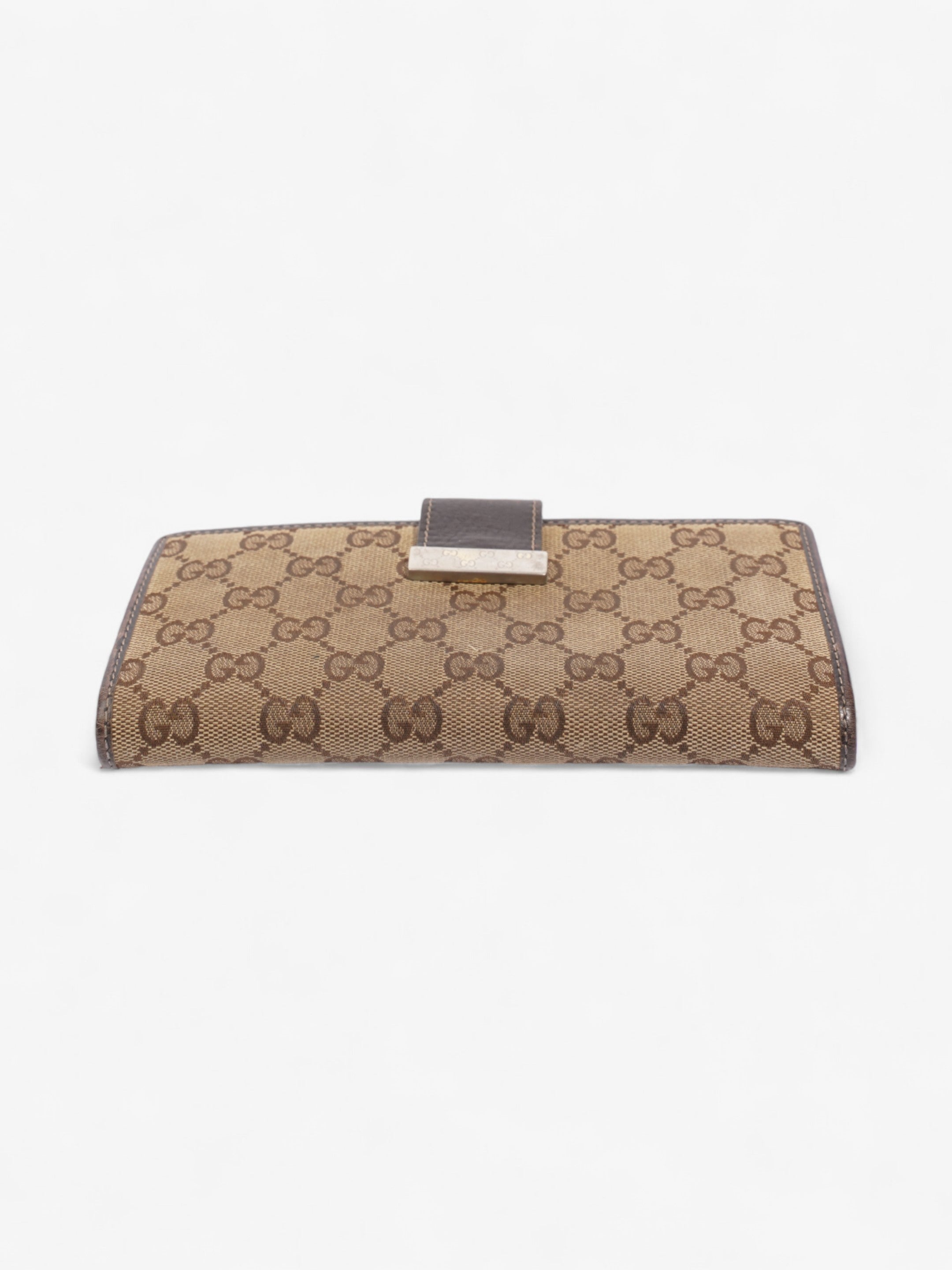 Gucci Continental Wallet Beige And Ebony GG Supreme Canvas