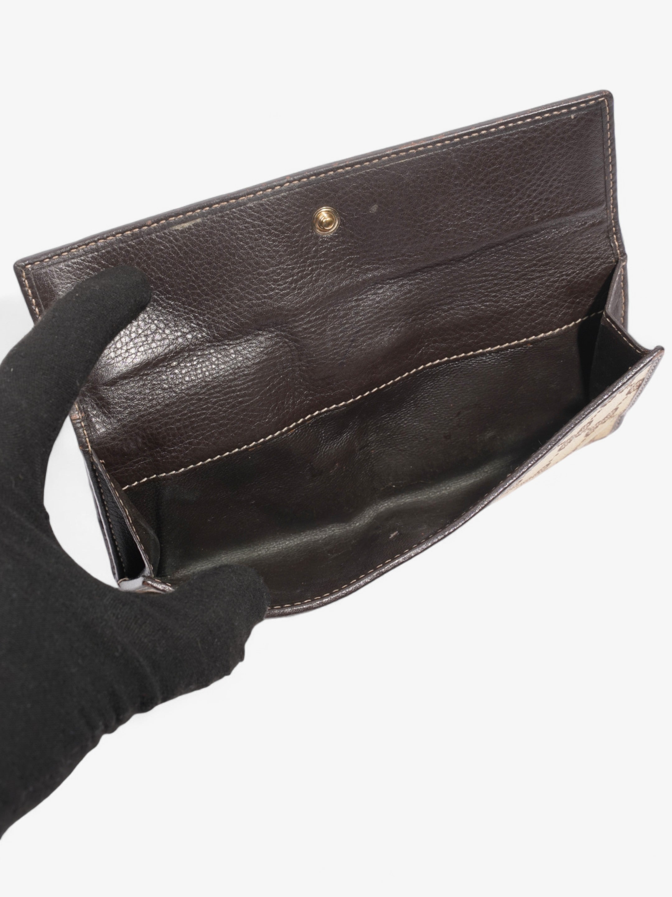 Gucci Continental Wallet Beige And Ebony GG Supreme Canvas