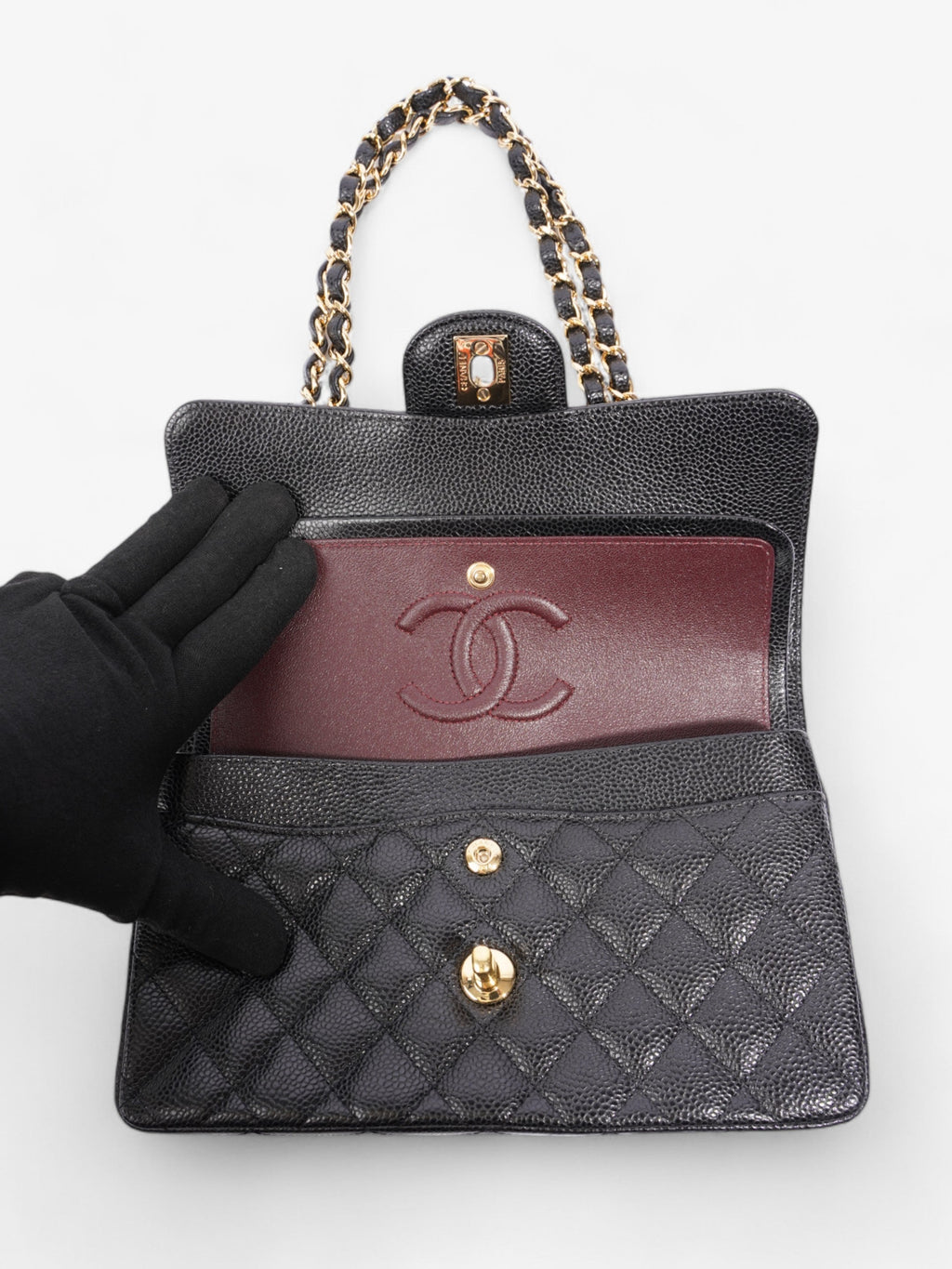 Chanel Classic Double Flap Black Caviar Leather Small