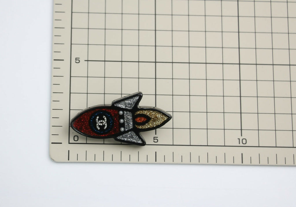 Chanel 17S Resin Rocket Glitter Creative Brooch