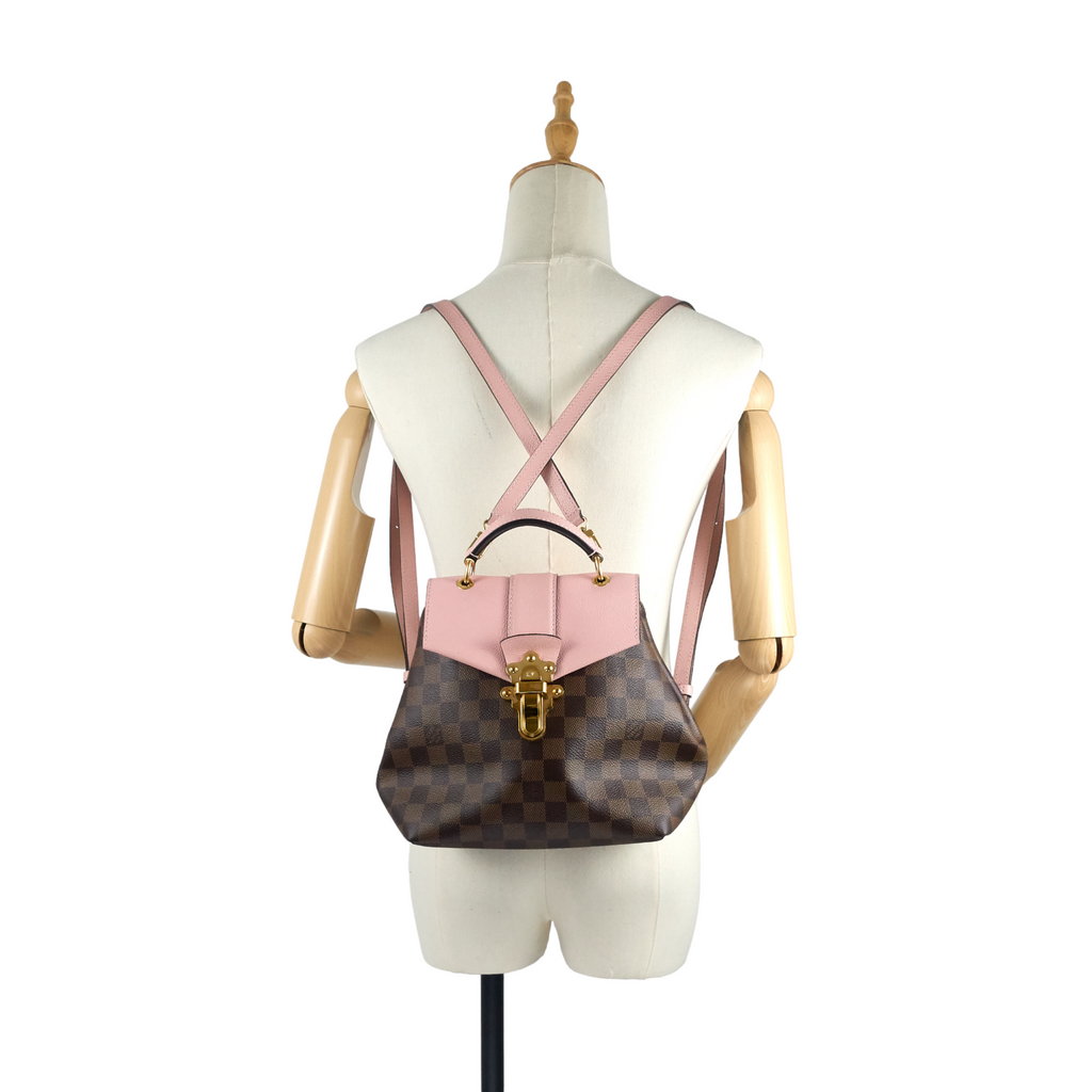 Louis Vuitto Clapton Damier Ebene Canvas Backpack Bag