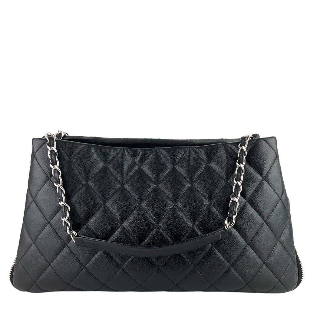 Chanel Expandable Zip Caviar Leather Shoulder Bag