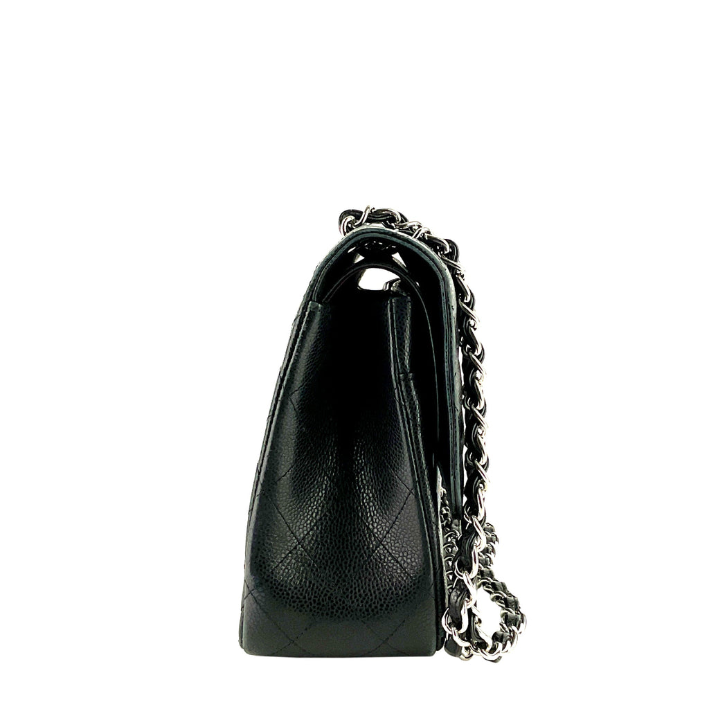 Chanel Double Flap Quilted Caviar Leather Bag