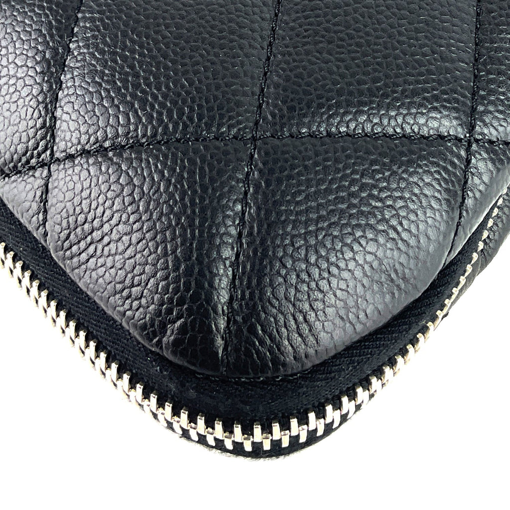 Chanel Expandable Zip Caviar Leather Shoulder Bag