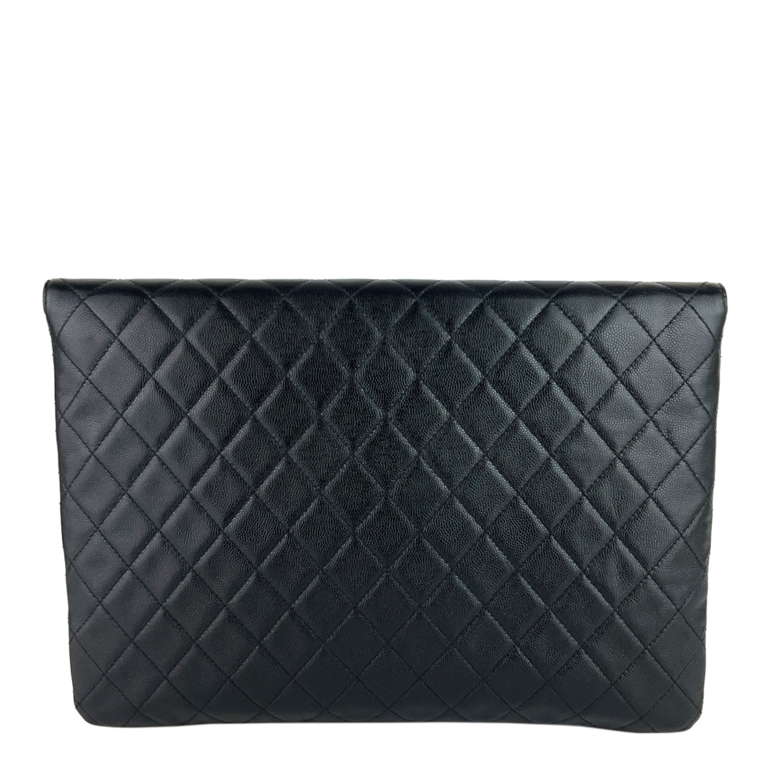Chanel Golden Class O-Case Large Caviar Leather Clutch Bag