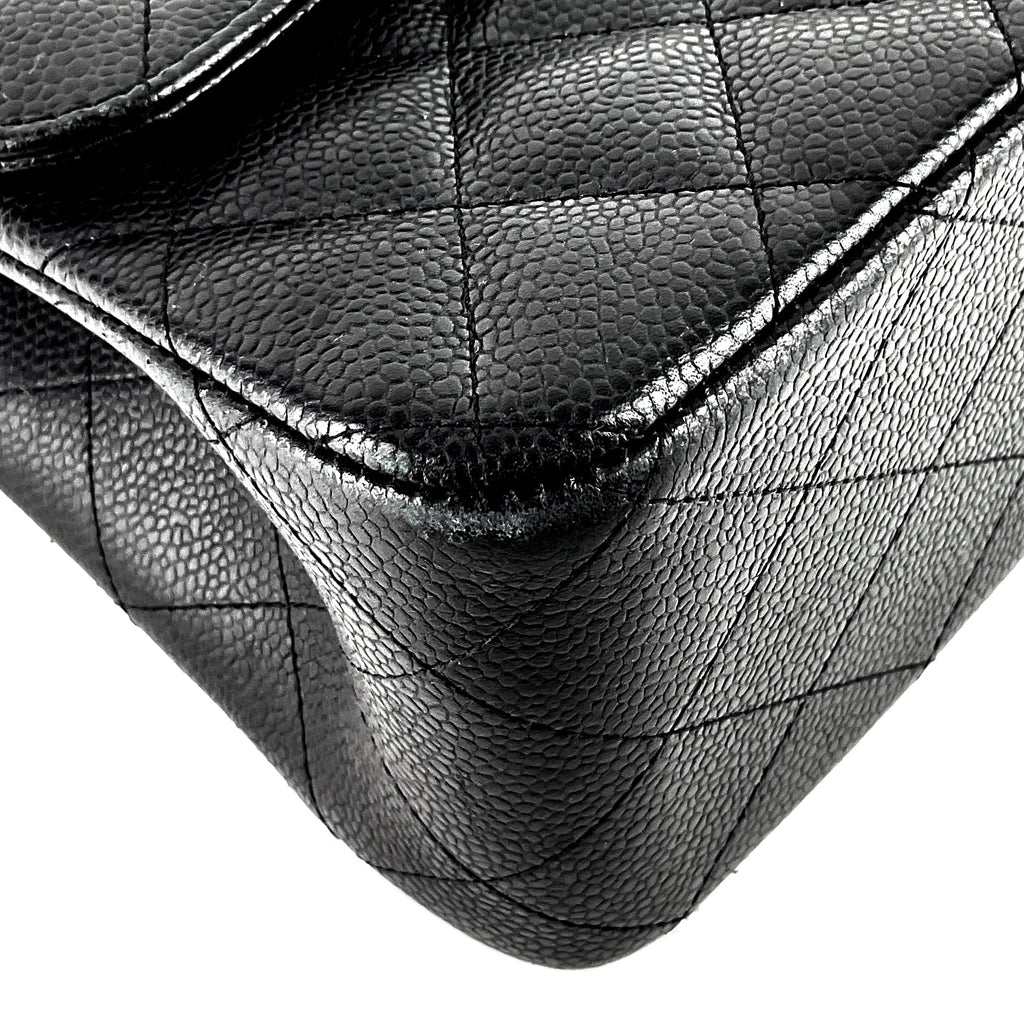 Chanel Double Flap Quilted Caviar Leather Bag