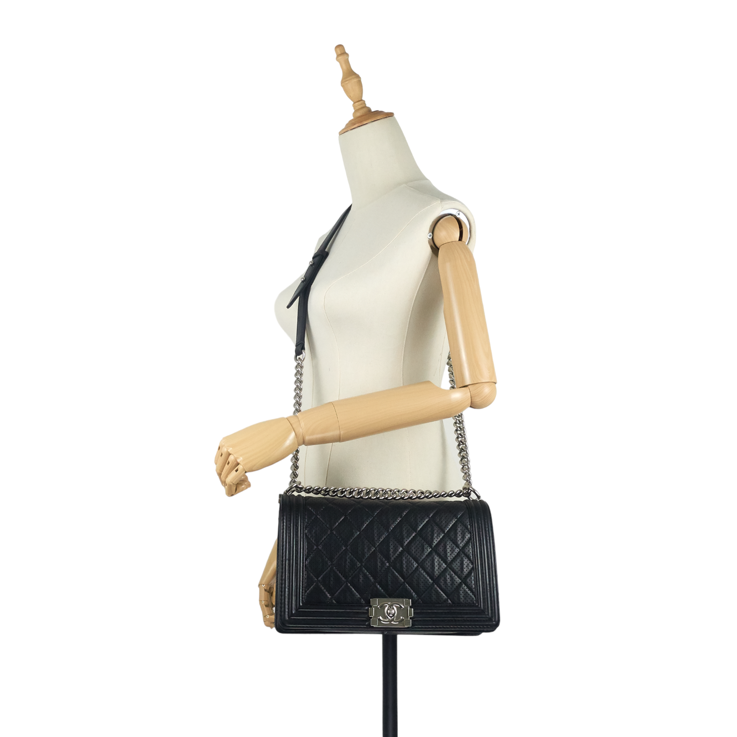Chanel Perforated Lambskin Leather New Medium Boy Bag