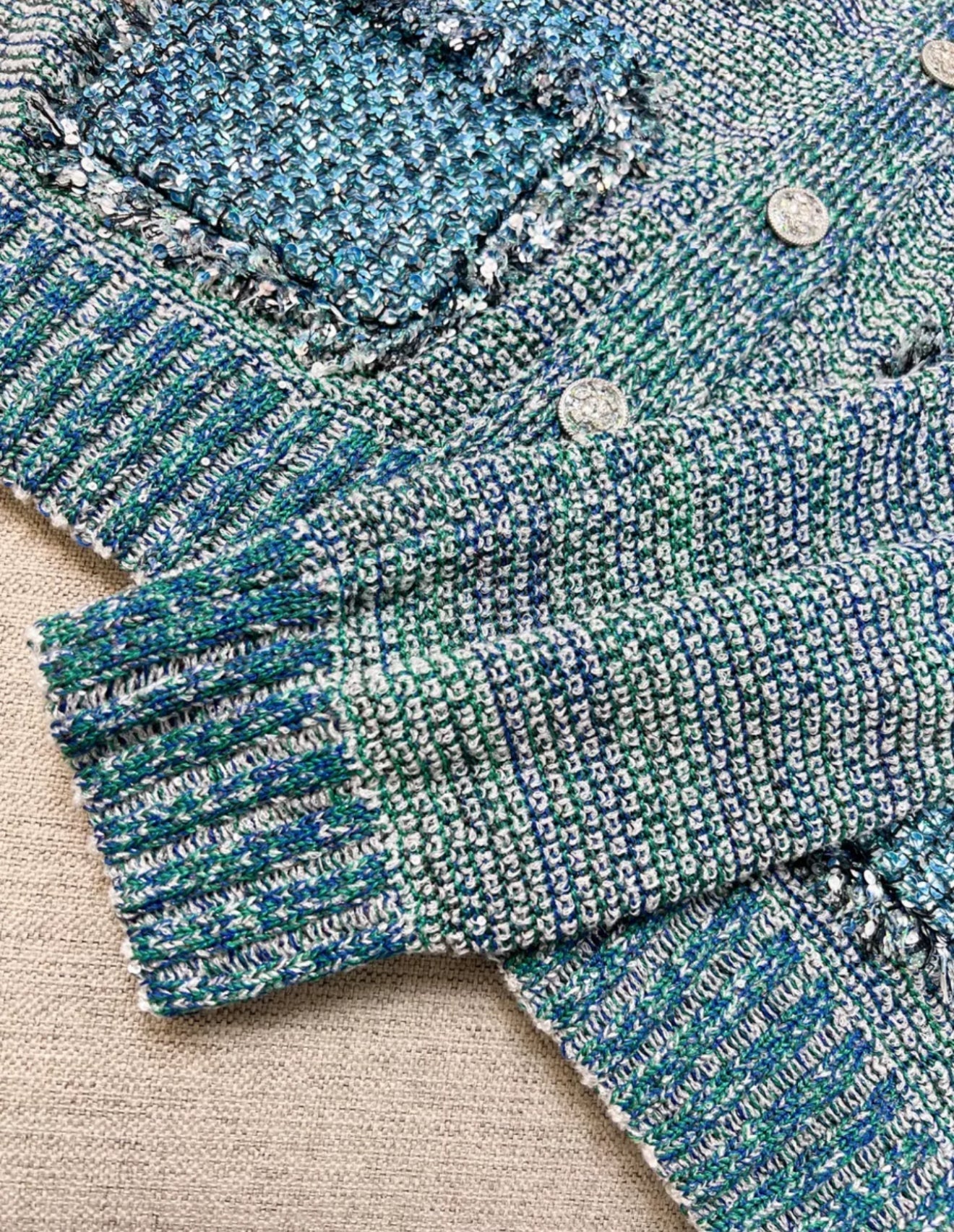 Chanel 23K blue tweed jacket