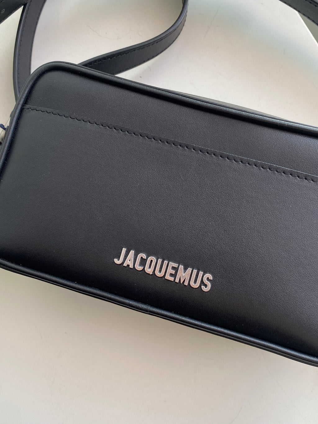 Jacquemus La Baneto Black Leather Crossbody Bag