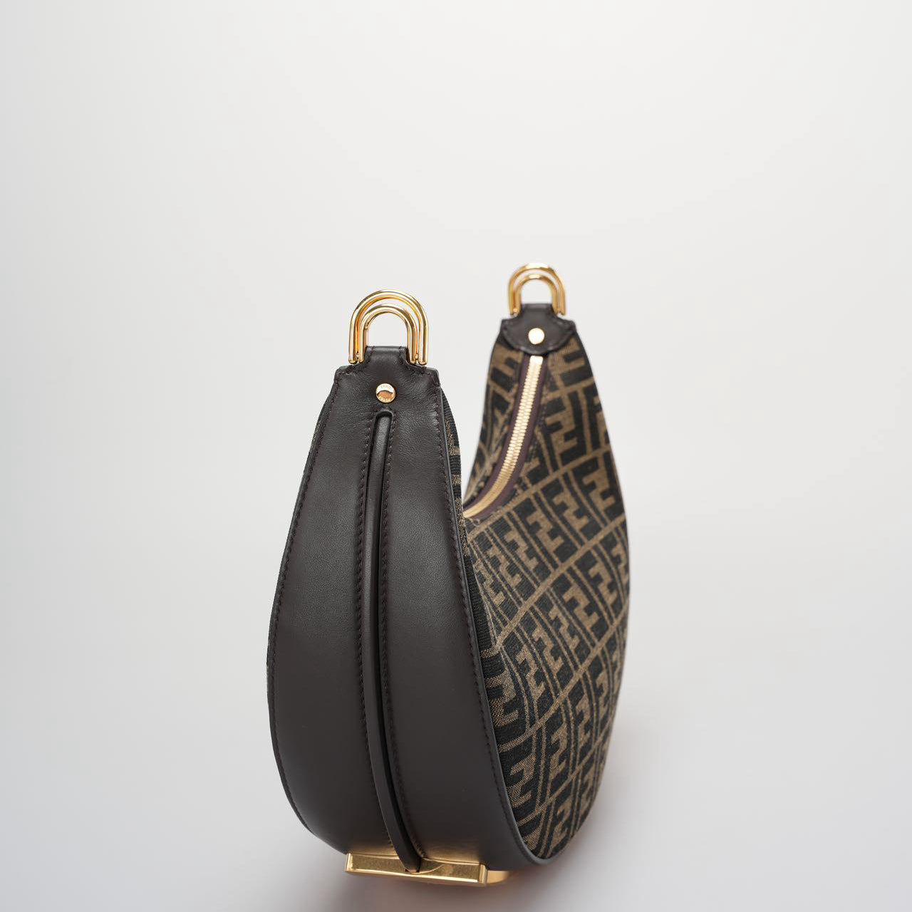 Fendi Graphy Small Brown FF Jacquard Fabric Bag