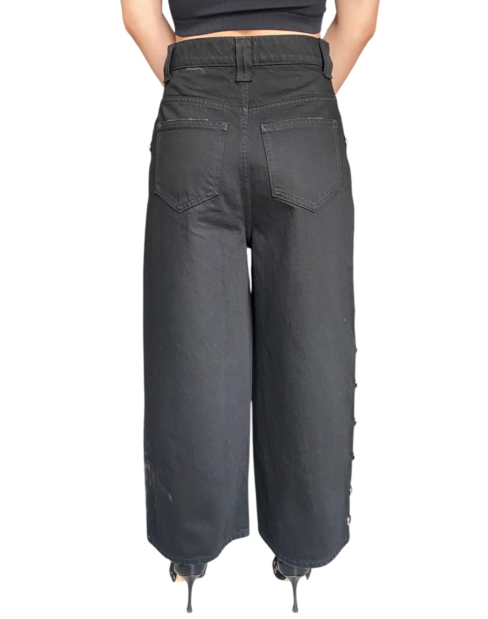 Khaite Black "The Rapton" Studded Denim - W24