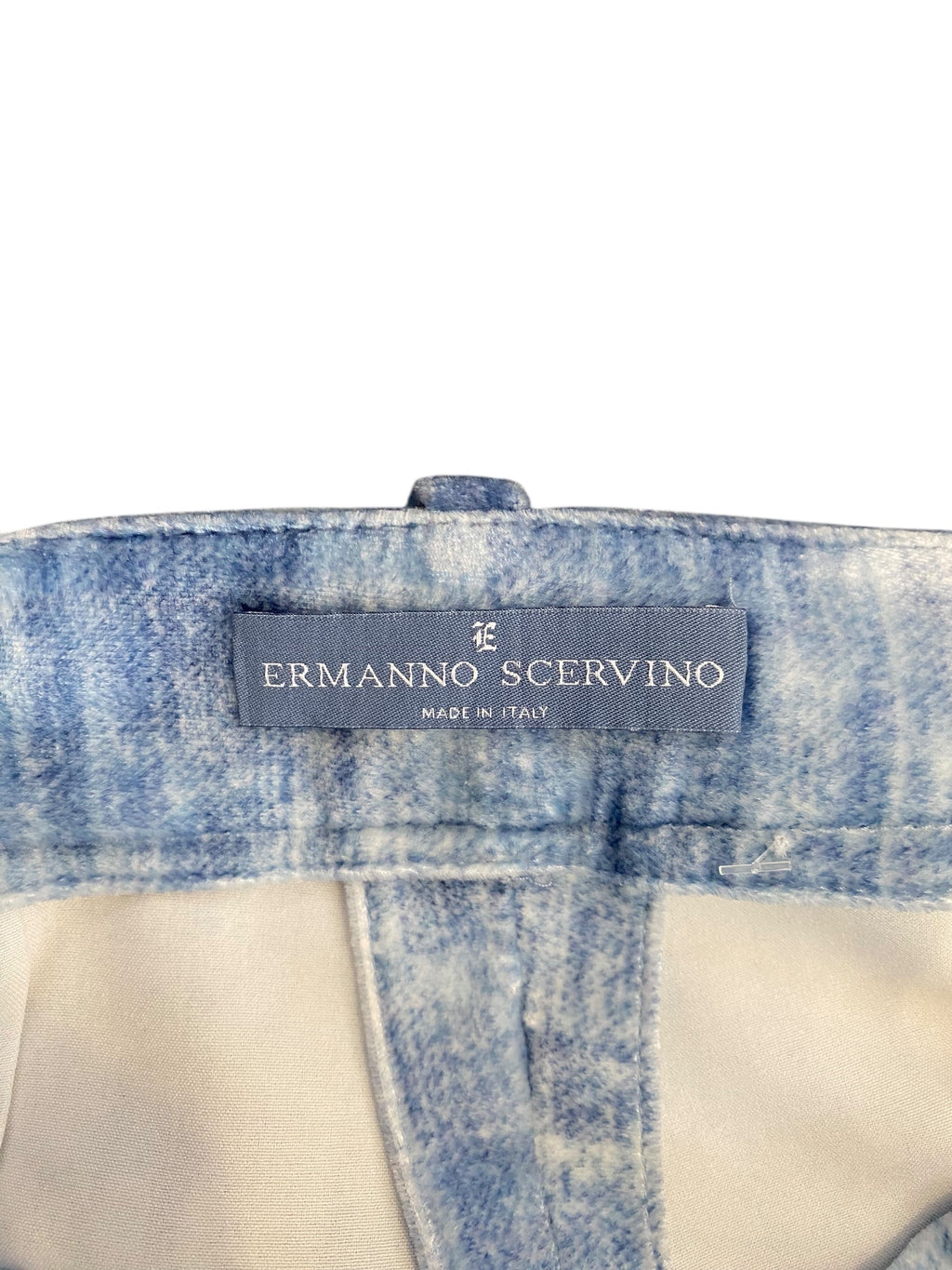 Ermano Scervino Blue Velvet Wide Leg Trousers - 44 / US 8