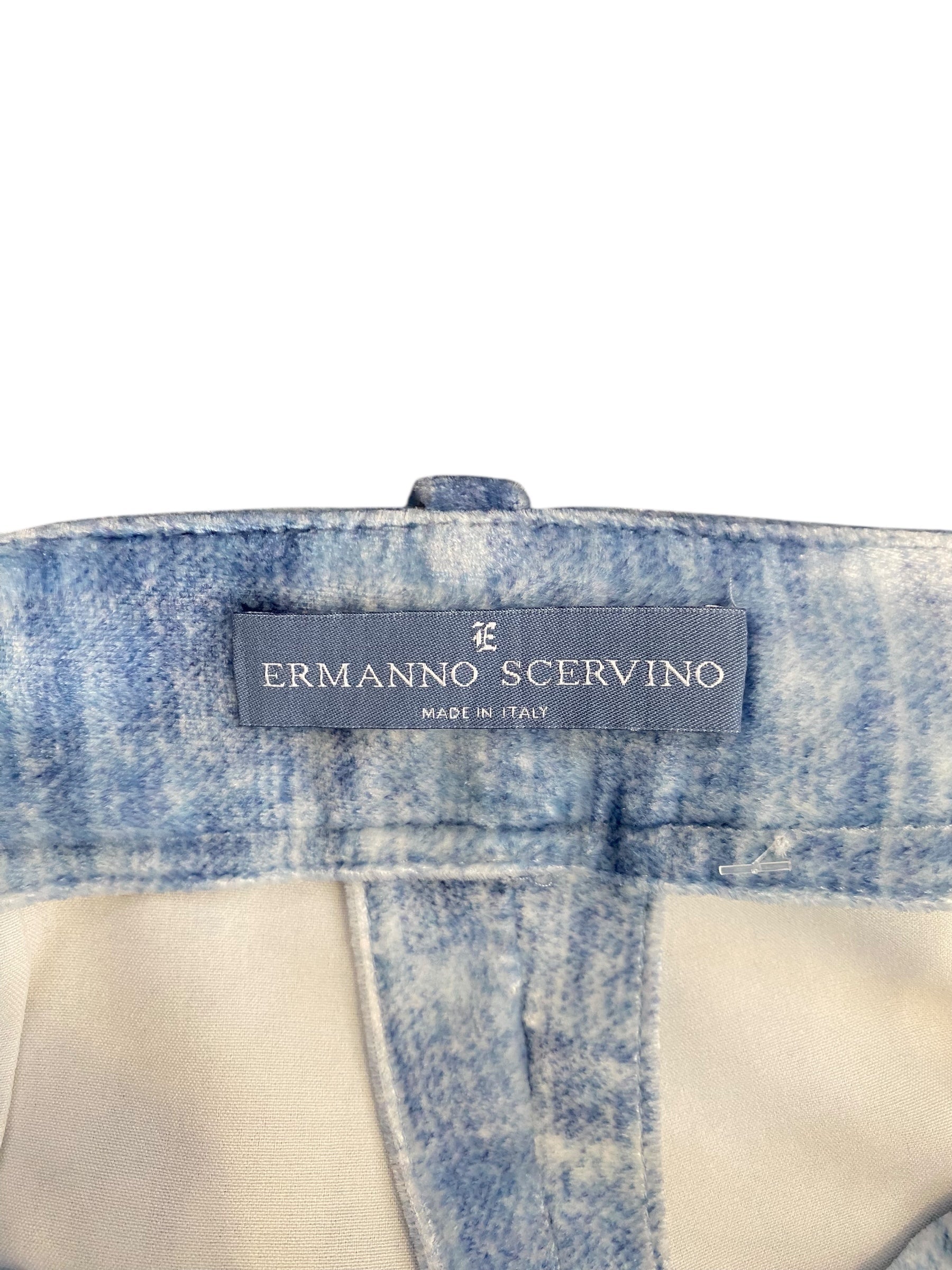 Ermano Scervino Blue Velvet Wide Leg Trousers - 44 / US 8